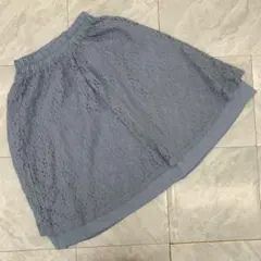 earth music&ecology スカート 水色レース生地 裏地付き