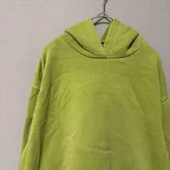ZARA プルオーバーパーカー(US M 日本L相当)裏起毛　グリーン丈短め