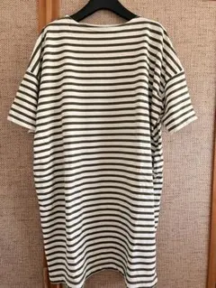 美品 A.U.G. relaxing ボーダーTシャツ カーキ 日本製 コットン