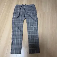 メンズ　チェック柄ストレートパンツ
