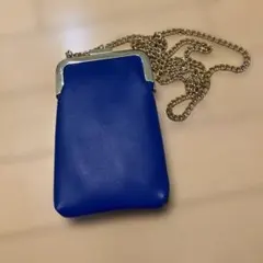 がま口スマホショルダーケース　ブルーのサムネイル