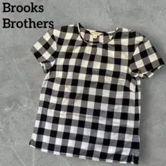 Brooks Brothers 半袖チェックシャツ　コットン　ネイビー　白のサムネイル