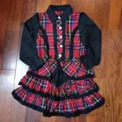 アイドル風　フォーマルドレス 赤黒 チェック柄
