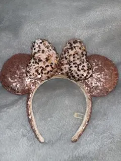 ミニーちゃんピンクスパンコールカチューシャ　ディズニーカチューシャ