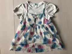 Hakka kids Tシャツ　花柄ノースリセット　120のサムネイル