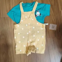 星柄オーバーオールセット 70cm新品