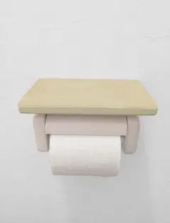 トイレットペーパーホルダーシェルフ　ウォールシェルフ　お色　クリーム　棚