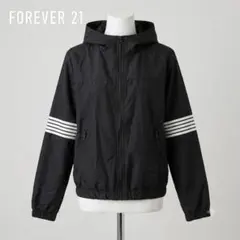 美品 FOREVER 21 トラックジャケット フーディー 黒 ライン XSのサムネイル