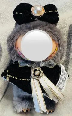 ラブブ 1.2.3世代 着せ替え 黒ポンチョ服２点set ぬい服