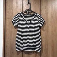 COLLAGE ボーダー 半袖 カットソー　Mのサムネイル