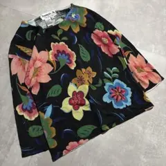 90s- Joseph A セカンドスキン カットソー　パワーネット　花　アートのサムネイル