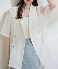 natural couture♡<ako> 半袖メッシュジャケットのサムネイル