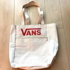 VANS ベージュ トートバッグ フロントポケット付き訳あり激安