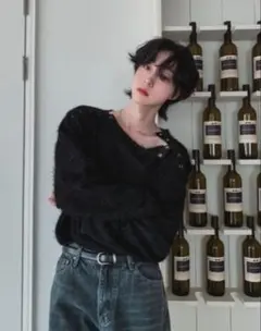 2plan アンゴラ ニット ブラック