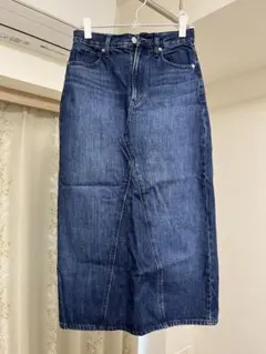 UNIQLO デニムパネルロングスカート 67BLUE