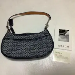 COACH ネイビー/グレー ハンドバッグ