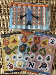 スンスン スシロー コラボ クリアポーチ＆シールセット