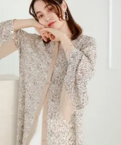 Bab ジャガード小花柄シャツワンピース