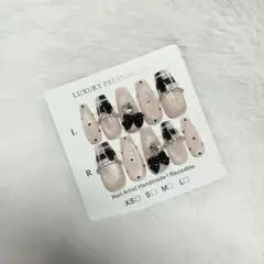 現品 ネイルチップ 韓国 量産型 ワンホン フレンチガーリー マグネット ドット