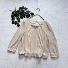 8249✾クリアインプレッション✾ブラウス【2】シフォン/ビジュー/ベージュのサムネイル