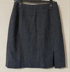 コムサイズム 膝丈スカート　9号　チャコールグレー