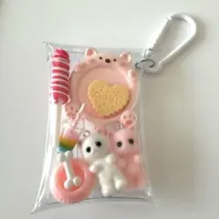 ガチャ詰めポーチ　ピンク　猫