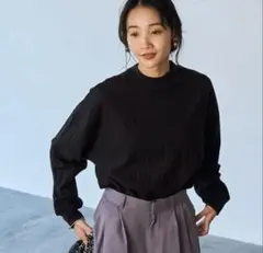 USAコットンリピTワイドリブロングスリーブTシャツ