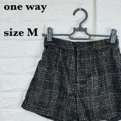 ONE WAYワンウェイ 未使用 チェック柄ショートパンツ キュロット【365】