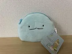 すみっコぐらし もふもふポーチ 水色　とかげ