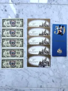 ディズニーダラー50周年連番スティッチ5枚