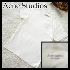 【美品】ACNE STUDIOS　ロゴ刺繍半袖Tシャツ　白Ｔ　Mサイズ　ホワイトのサムネイル