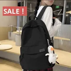 【セール】リュック　黒　ユニセックス　大容量　カバン　シンプル　韓国 撥水加工