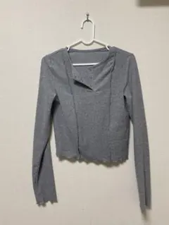 Dazy グレー 長袖 クロップドTシャツ M SHEIN