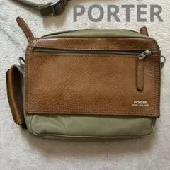 PORTER ショルダーバッグ ブラウン/カーキ/フィールド