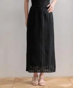 AMERICAN RAG CIE レースIラインスカート ブラック FREEのサムネイル