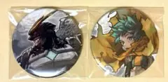 僕のヒーローアカデミア　緑谷出久・オールマイト　缶バッチ　原画展