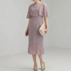 新品タグ付✨グリーンレーベルリラクシング　フレアショートスリーブロングワンピース