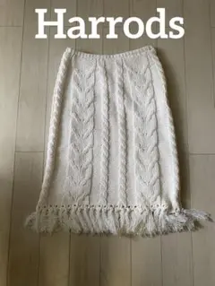 【美品】ハロッズ　Harrods ニット　スカート　膝丈　手編み　ナイツブリッジのサムネイル