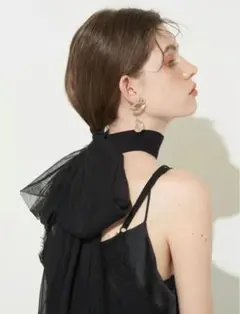 LA BELLE ETUDE BIGリボンチョーカー ブラック　黒　シフォン