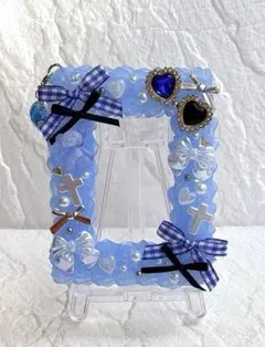 お値下げしました!♡ホイップデコ トレカケース ブルーブラックリボン♡