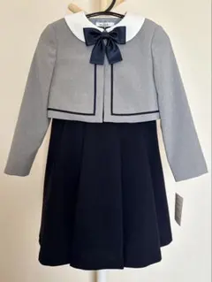 新品　美品　フォーマルワンピース　120 濃紺　グレー　卒園式　入学式