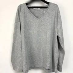 no.1775 Right-onグレー Vネック 長袖カットソー