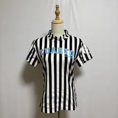 クアルトユナイテッド ハイネック 半袖Tシャツストライプ柄 L ゴルフウェアのサムネイル