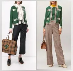 TORY BURCHトリーバーチ カーディガン　スプリングコート グリーン