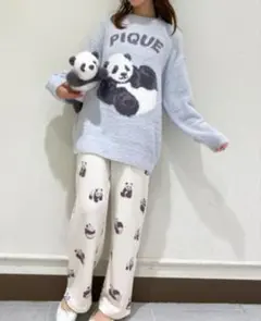 ぷぅぎん様専用 ジェラートピケ パンダジャガードプルオーバー&ロングパンツセット