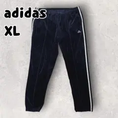 90s adidas アディダス ベロア ジョガーパンツ ネイビー XL