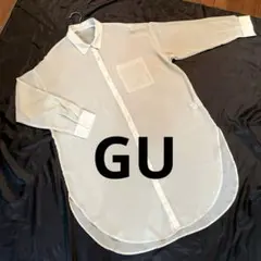 GU ジーユー シアーシャツ オーバーサイズ ロング丈シャツ 長袖 Sサイズのサムネイル