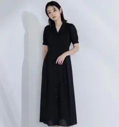 ジャガード開襟ワンピース NATURAL BEAUTY BASIC