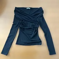 ZARA ドレープカシュクールネックトップス
