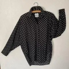 【時間限定タイムセール】NORMA KAMALI ドット柄 長袖シャツ ブラック